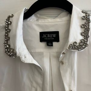 JCrew Collection Embellished Collar Crop Top